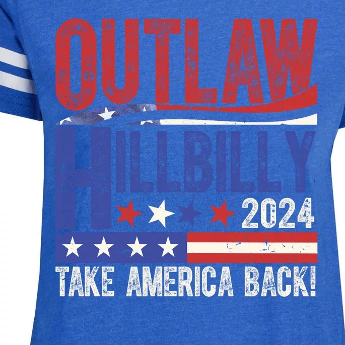 Vintage Elections Outlaw Hillbilly Us Flag Enza Ladies Jersey Football T-Shirt