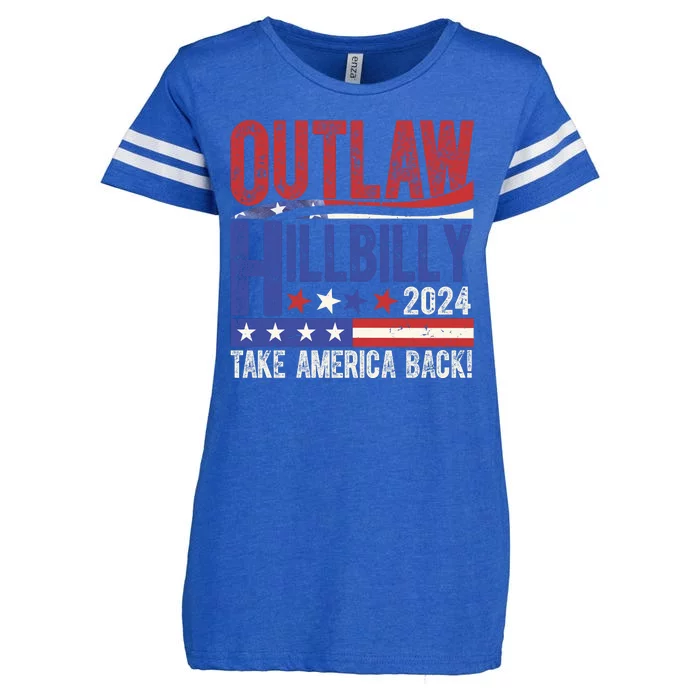 Vintage Elections Outlaw Hillbilly Us Flag Enza Ladies Jersey Football T-Shirt