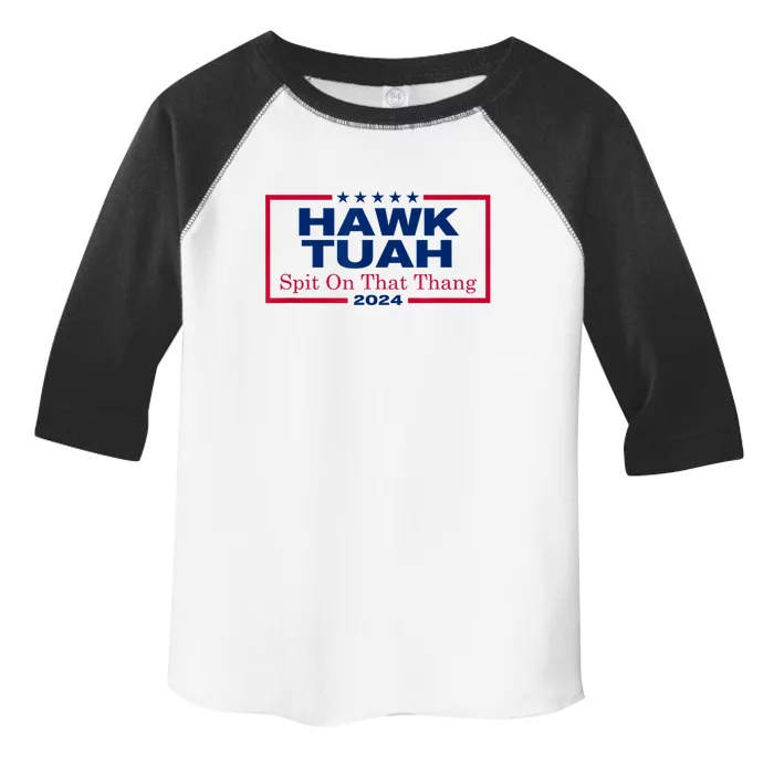 Viral Election Parody Hawk Tush Spit On That Thang 2024 Meme Gift Toddler Fine Jersey T-Shirt