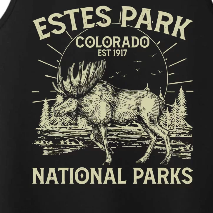 Vintage Estes Park Colorado National Parks Est 1917 Performance Tank