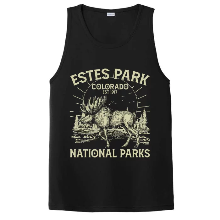 Vintage Estes Park Colorado National Parks Est 1917 Performance Tank