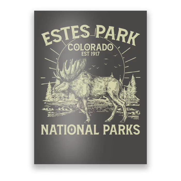 Vintage Estes Park Colorado National Parks Est 1917 Poster