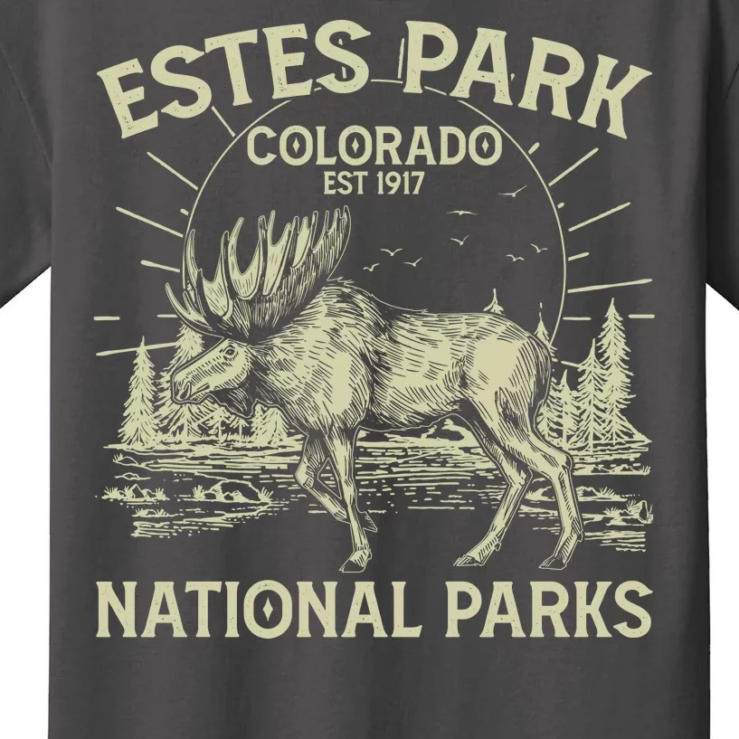 Vintage Estes Park Colorado National Parks Est 1917 Kids T-Shirt