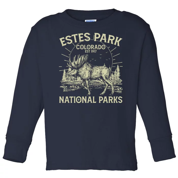 Vintage Estes Park Colorado National Parks Est 1917 Toddler Long Sleeve Shirt