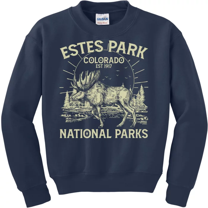 Vintage Estes Park Colorado National Parks Est 1917 Kids Sweatshirt