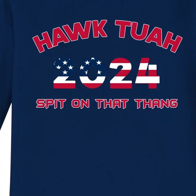 Viral Election Parody Hawk Tush Spit On That Thang Baby Long Sleeve Bodysuit