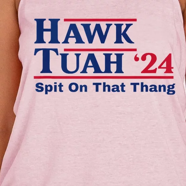 Viral Election Parody Hawk Tush Tank Top Women's Knotted Racerback Tank