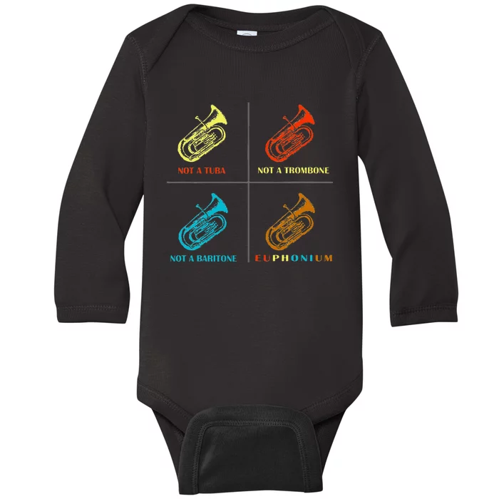 Vintage Euphonium Player Brass Orchestra Baby Long Sleeve Bodysuit