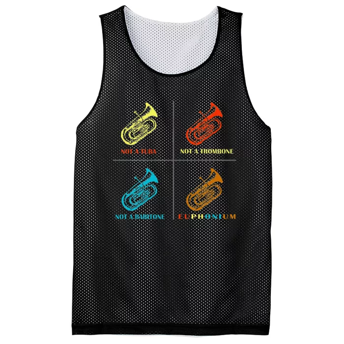 Vintage Euphonium Player Brass Orchestra Mesh Reversible Basketball Jersey Tank