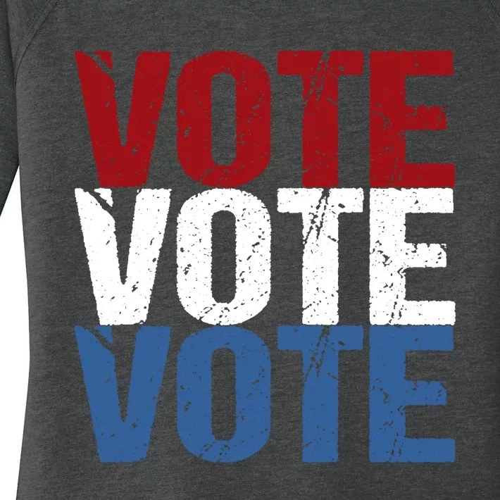 VOTE Election Patriotic Voter Registration Midterm Voting Women's Perfect Tri Tunic Long Sleeve Shirt