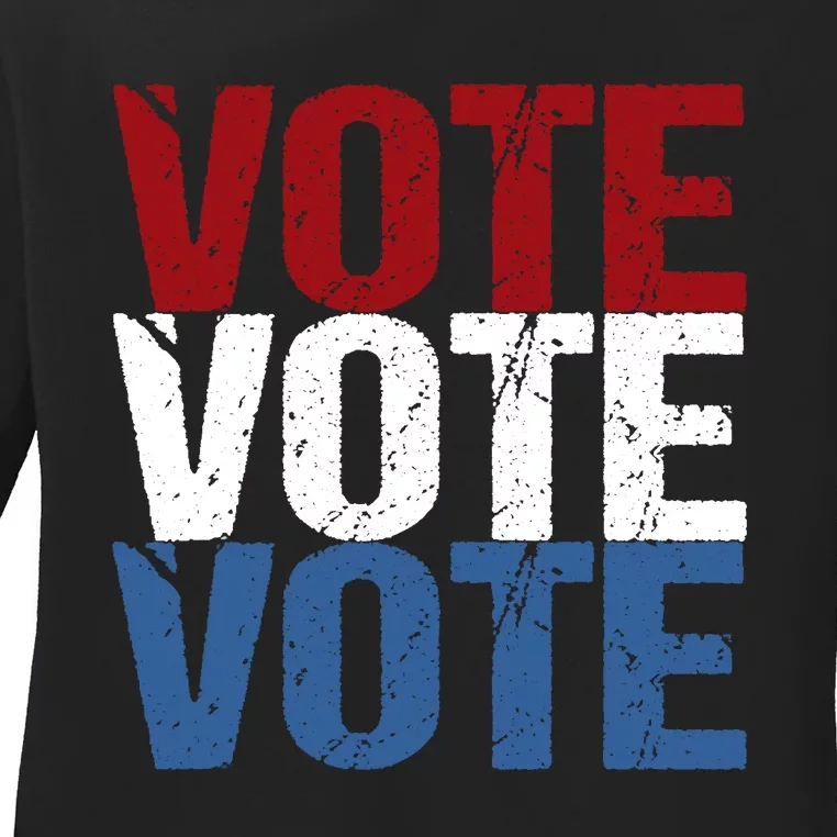 VOTE Election Patriotic Voter Registration Midterm Voting Ladies Long Sleeve Shirt