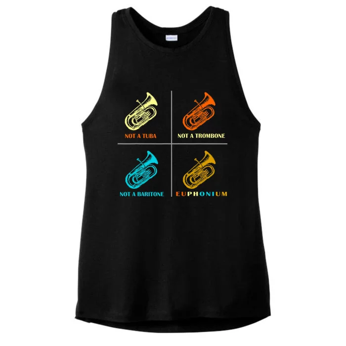 Vintage Euphonium Player Brass Orchestra Ladies Tri-Blend Wicking Tank