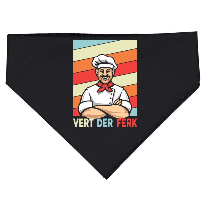 Vert Der Ferk Retro Poster Chef USA-Made Doggie Bandana