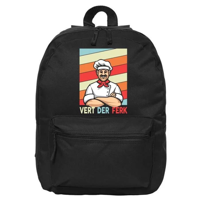 Vert Der Ferk Retro Poster Chef 16 in Basic Backpack