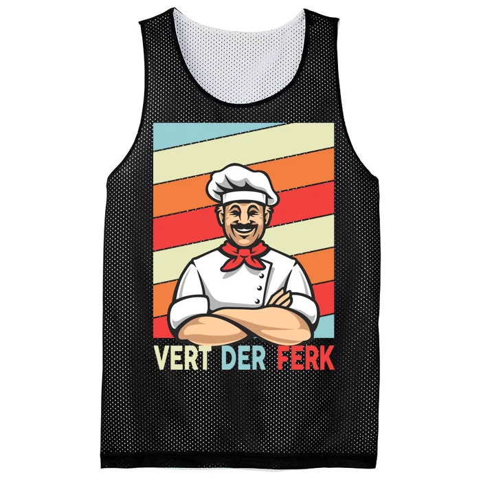 Vert Der Ferk Retro Poster Chef Mesh Reversible Basketball Jersey Tank