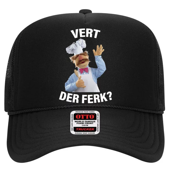 Vert Der Ferk Swedish Chef High Crown Mesh Trucker Hat