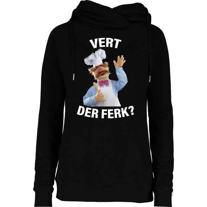 Vert Der Ferk Swedish Chef Womens Funnel Neck Pullover Hood