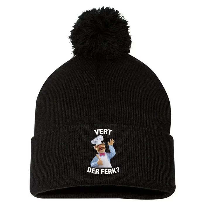 Vert Der Ferk Swedish Chef Pom Pom 12in Knit Beanie