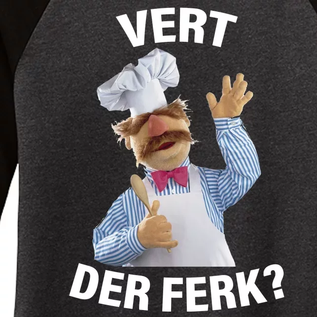 Vert Der Ferk Swedish Chef Women's Tri-Blend 3/4-Sleeve Raglan Shirt