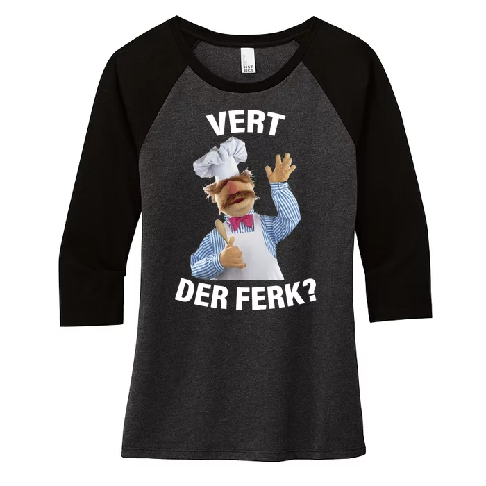 Vert Der Ferk Swedish Chef Women's Tri-Blend 3/4-Sleeve Raglan Shirt