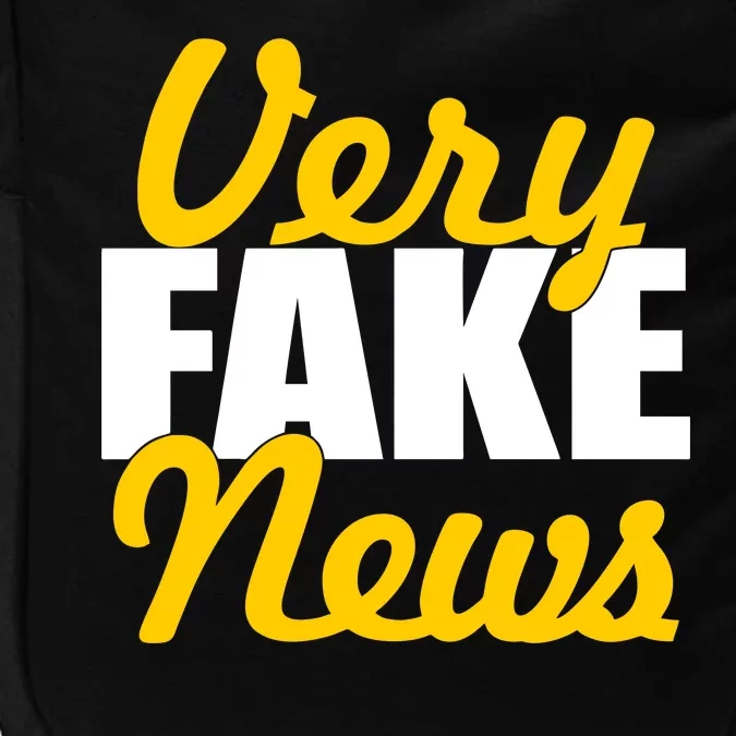 Very Fake News Black & Gold Script Impact Tech Backpack