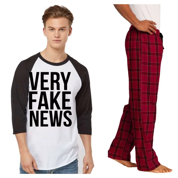 Very Fake News Funny Donald Trump Raglan Sleeve Pajama Set