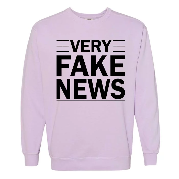 Very Fake News Funny Political Garment-Dyed Sweatshirt