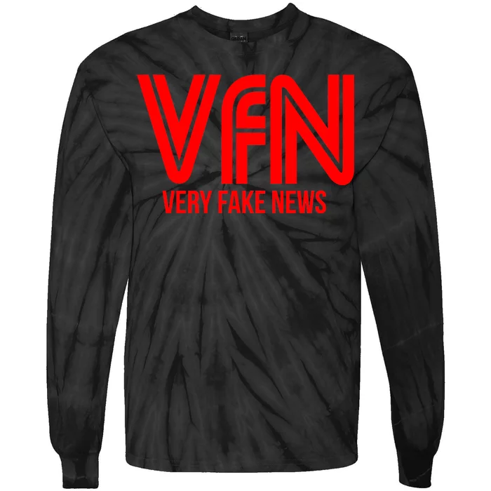 Very Fake News Network Tie-Dye Long Sleeve Shirt