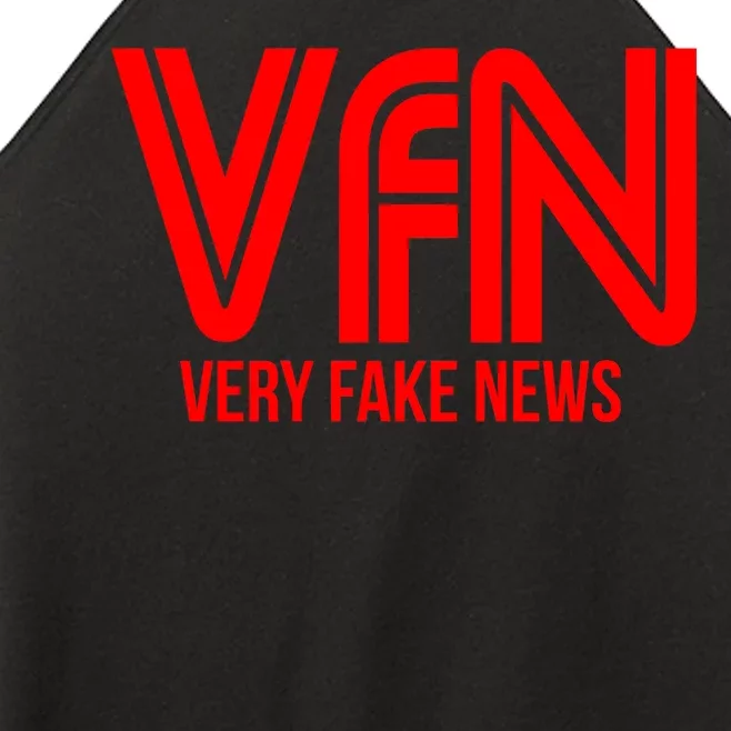 Very Fake News Network Women’s Perfect Tri Rocker Tank