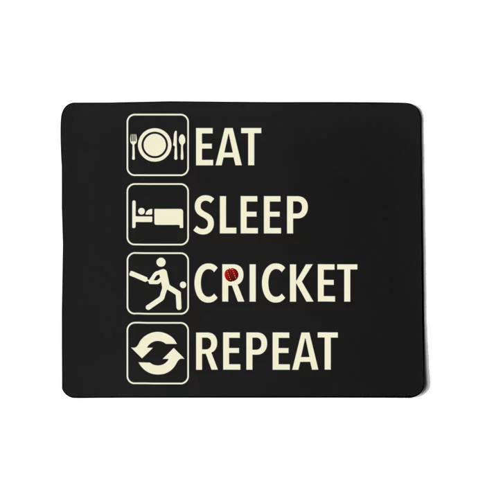 Vintage Eat Sleep Cricket Repeat Cricket Player Mousepad