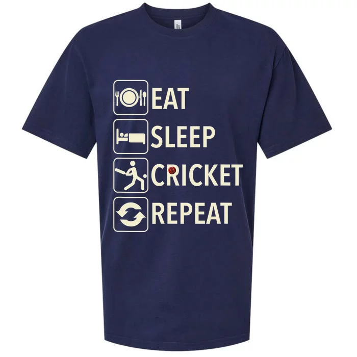 Vintage Eat Sleep Cricket Repeat Cricket Player Sueded Cloud Jersey T-Shirt