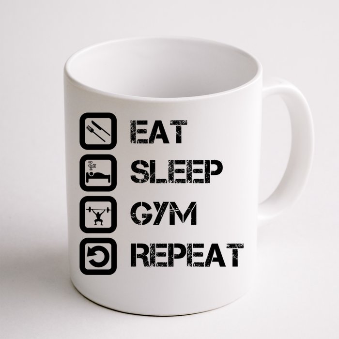 Vintage Eat Sleep Gym Repeat Gift Front & Back Coffee Mug