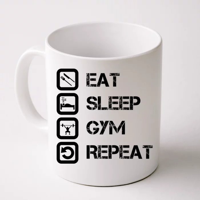 Vintage Eat Sleep Gym Repeat Gift Front & Back Coffee Mug