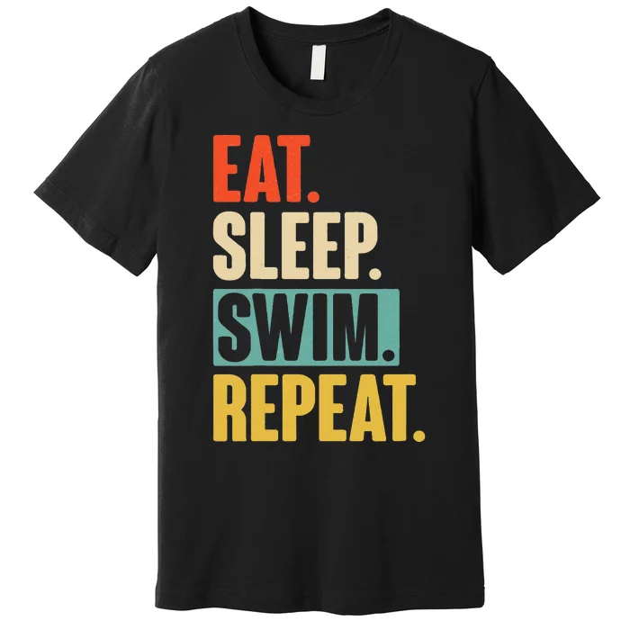 Vintage Eat Sleep Swim Repeat Swimming Premium T-Shirt