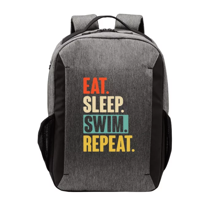 Vintage Eat Sleep Swim Repeat Swimming Vector Backpack