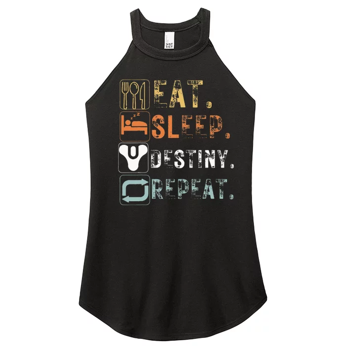 Vintage Eat Sleep Destiny Repeat Funny Eat Sleep Destiny Women’s Perfect Tri Rocker Tank