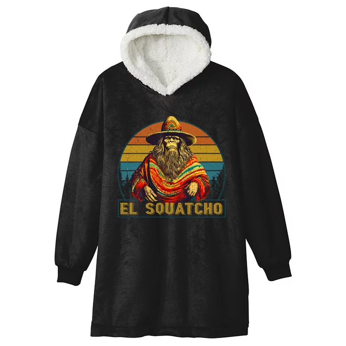 Vintage El Squatcho Bigfoot Retro Saquatch Hooded Wearable Blanket