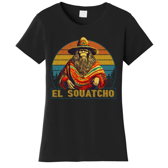 Vintage El Squatcho Bigfoot Retro Saquatch Women's T-Shirt