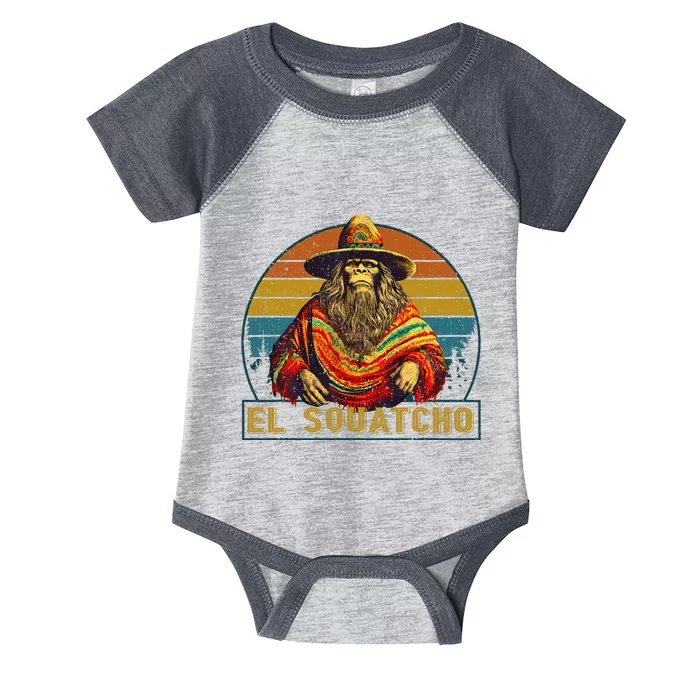 Vintage El Squatcho Bigfoot Retro Saquatch Infant Baby Jersey Bodysuit