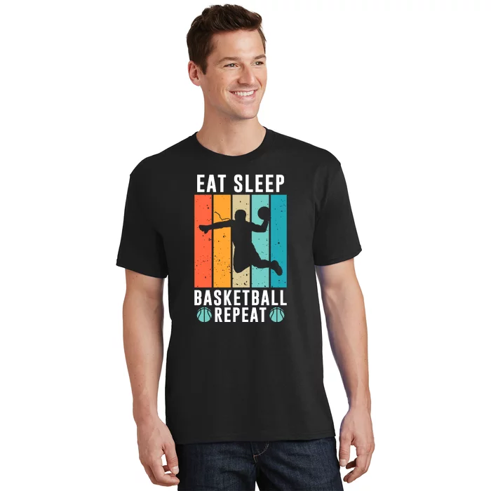 Vintage Eat Sleep Basketball Repeat For Team Sport Bball T-Shirt