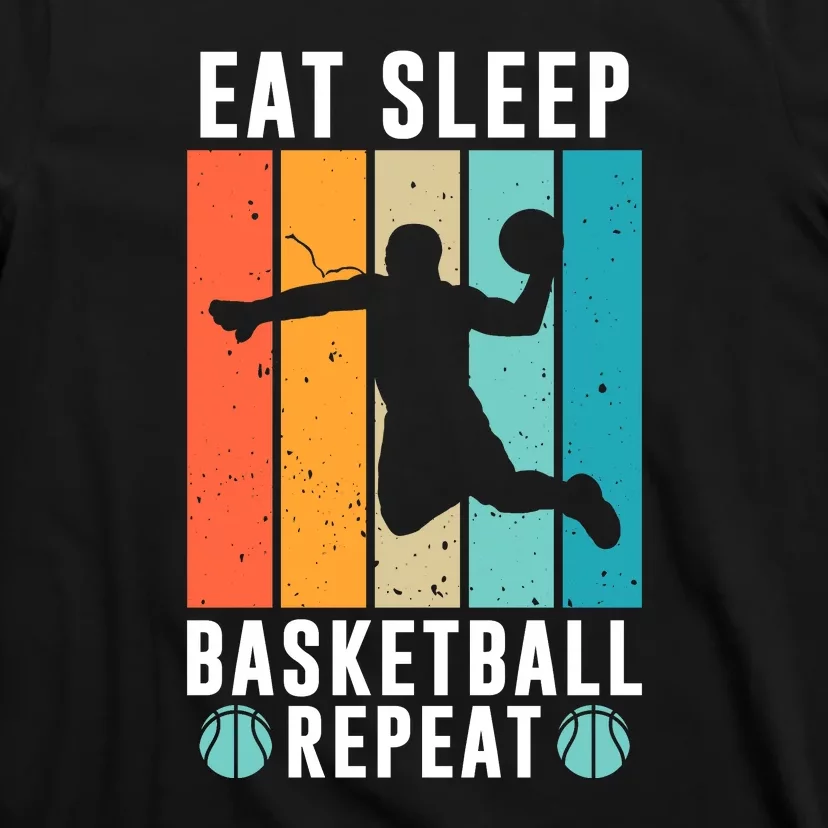 Vintage Eat Sleep Basketball Repeat For Team Sport Bball T-Shirt