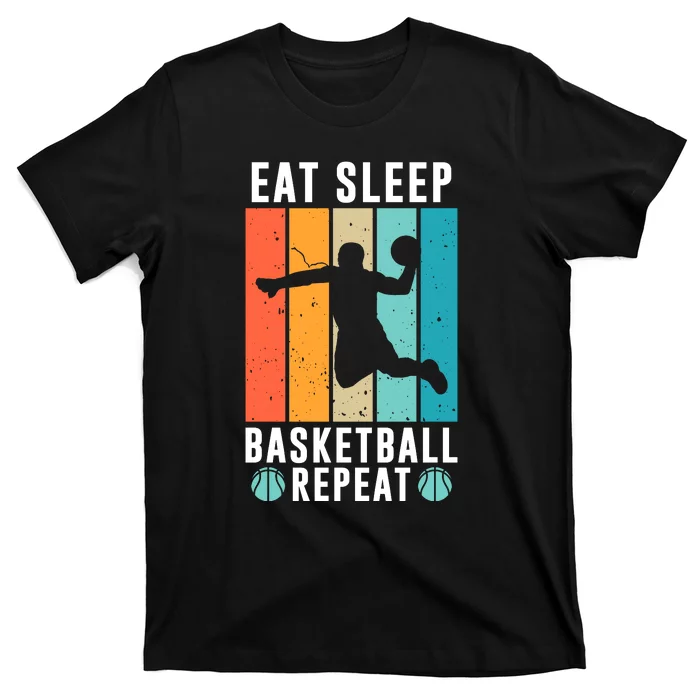 Vintage Eat Sleep Basketball Repeat For Team Sport Bball T-Shirt