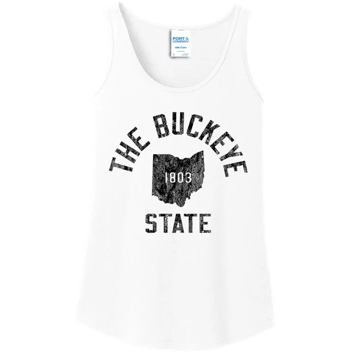 Vintage Established Sports Design The Buckeye State Ladies Essential Tank