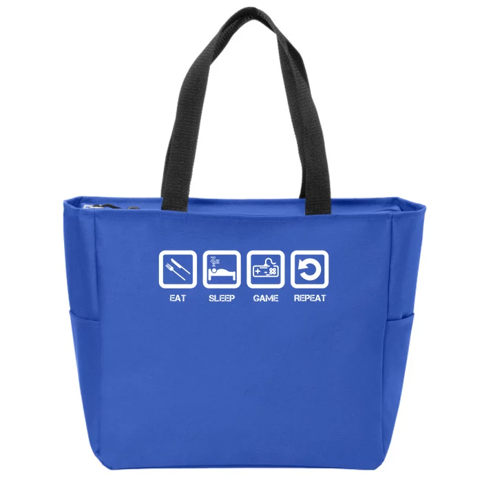 Vintage Eat Sleep Game Repeat Gift Zip Tote Bag