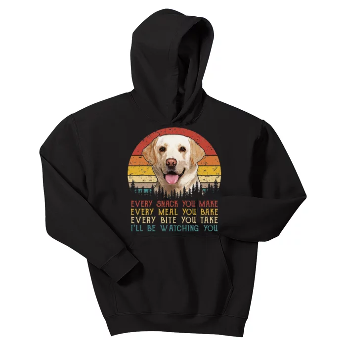 Vintage Every Snack You Make Dog Yellow Lab Retriever Kids Hoodie