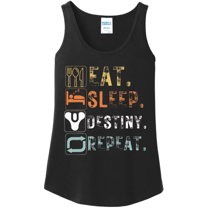 Vintage Eat Sleep Destiny Repeat Funny Eat Sleep Destiny Ladies Essential Tank