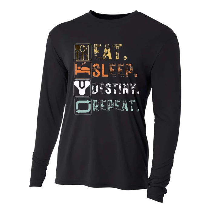 Vintage Eat Sleep Destiny Repeat Funny Eat Sleep Destiny Cooling Performance Long Sleeve Crew