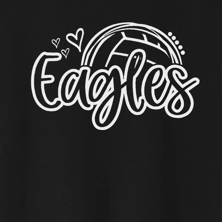 Volleyball Eagle School Sports Fan Team Spirit Women's Crop Top Tee