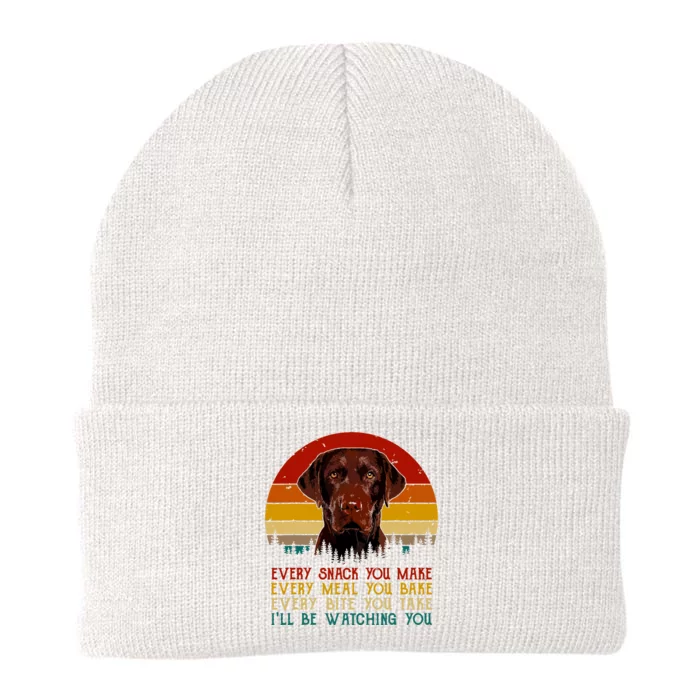 Vintage Every Snack You Make Dog Chocolate Lab Knit Cap Winter Beanie