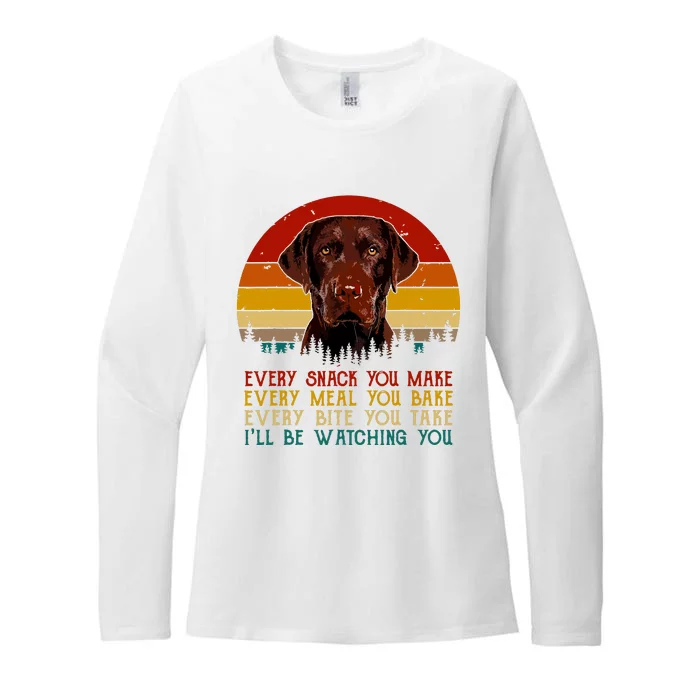 Vintage Every Snack You Make Dog Chocolate Lab Womens CVC Long Sleeve Shirt